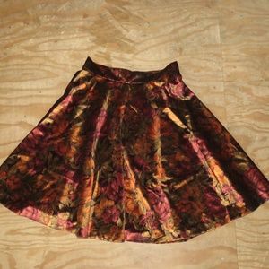 Fall Floral Velvet Circle Skirt